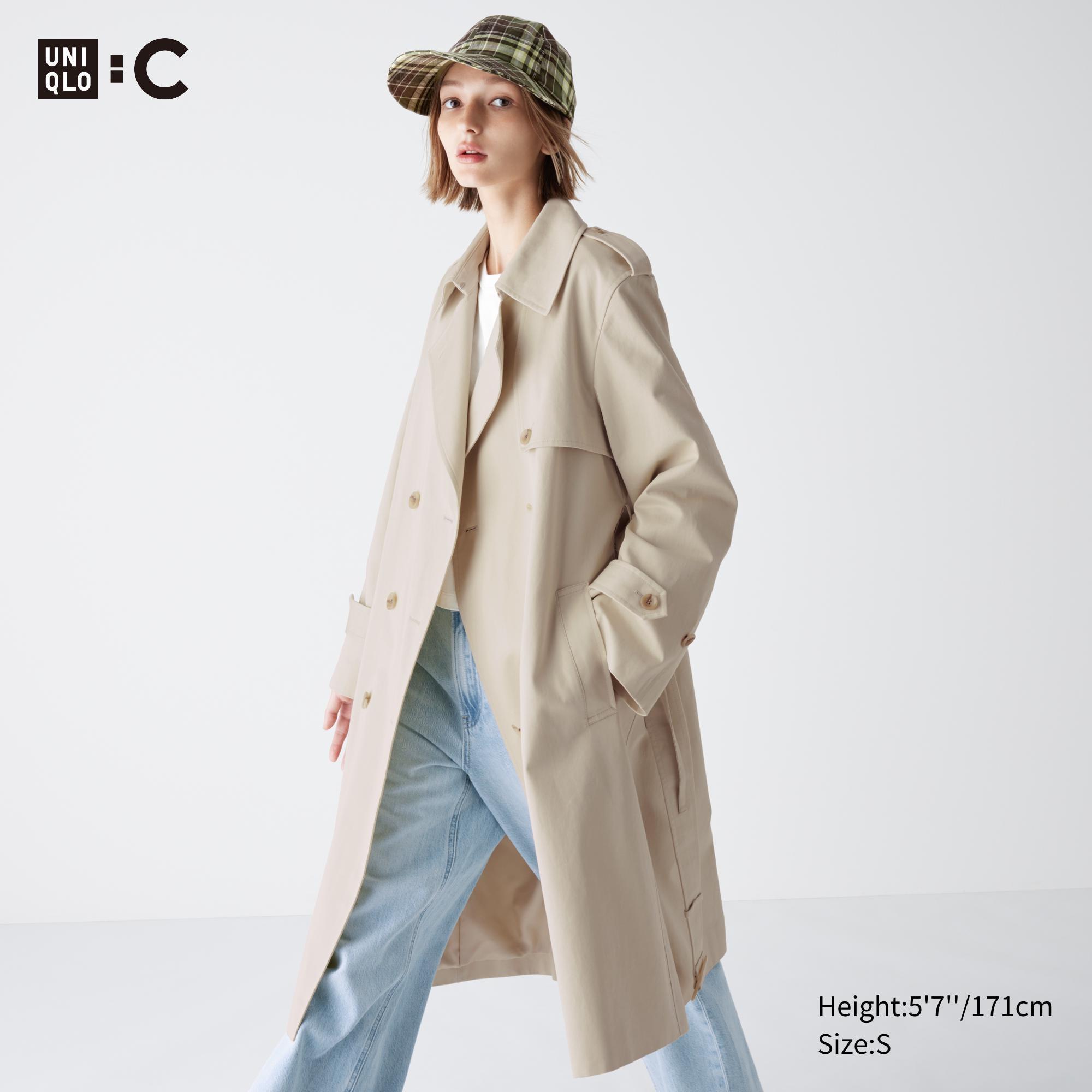 Womens Trench Coat Natural Medium UNIQLO US Product Image