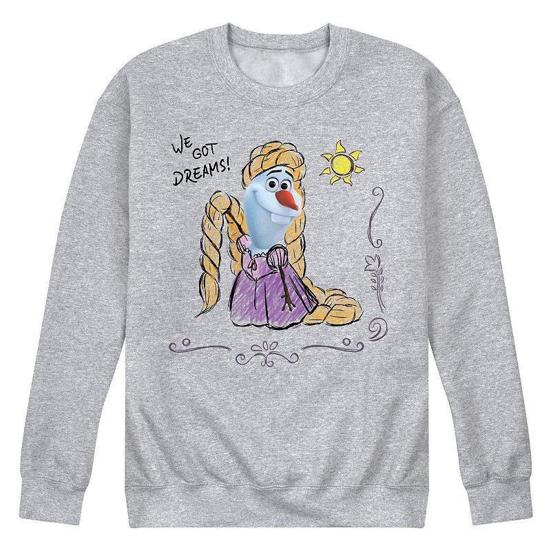 Disneys Frozen Mens Olaf Tangled Graphic Sweatshirt Med Grey Product Image