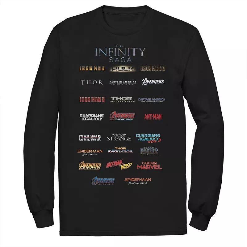 Mens Marvel The Infinity Saga Film Logo Stack Tee Sweatshirt Product Image