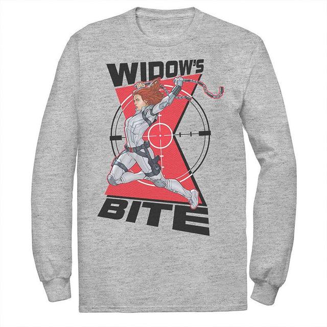 Mens Marvel Black Widow Animated Action Pose Tee Athletic Grey Product Image