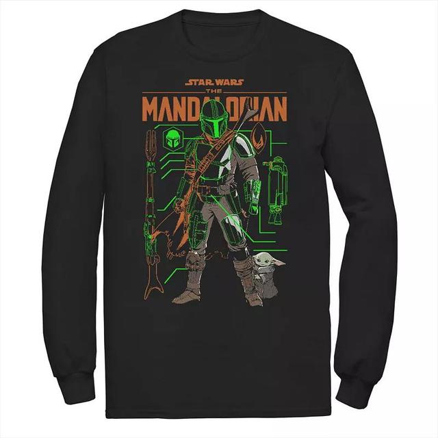 Mens Star Wars The Mandalorian Schematics Poster Tee Product Image