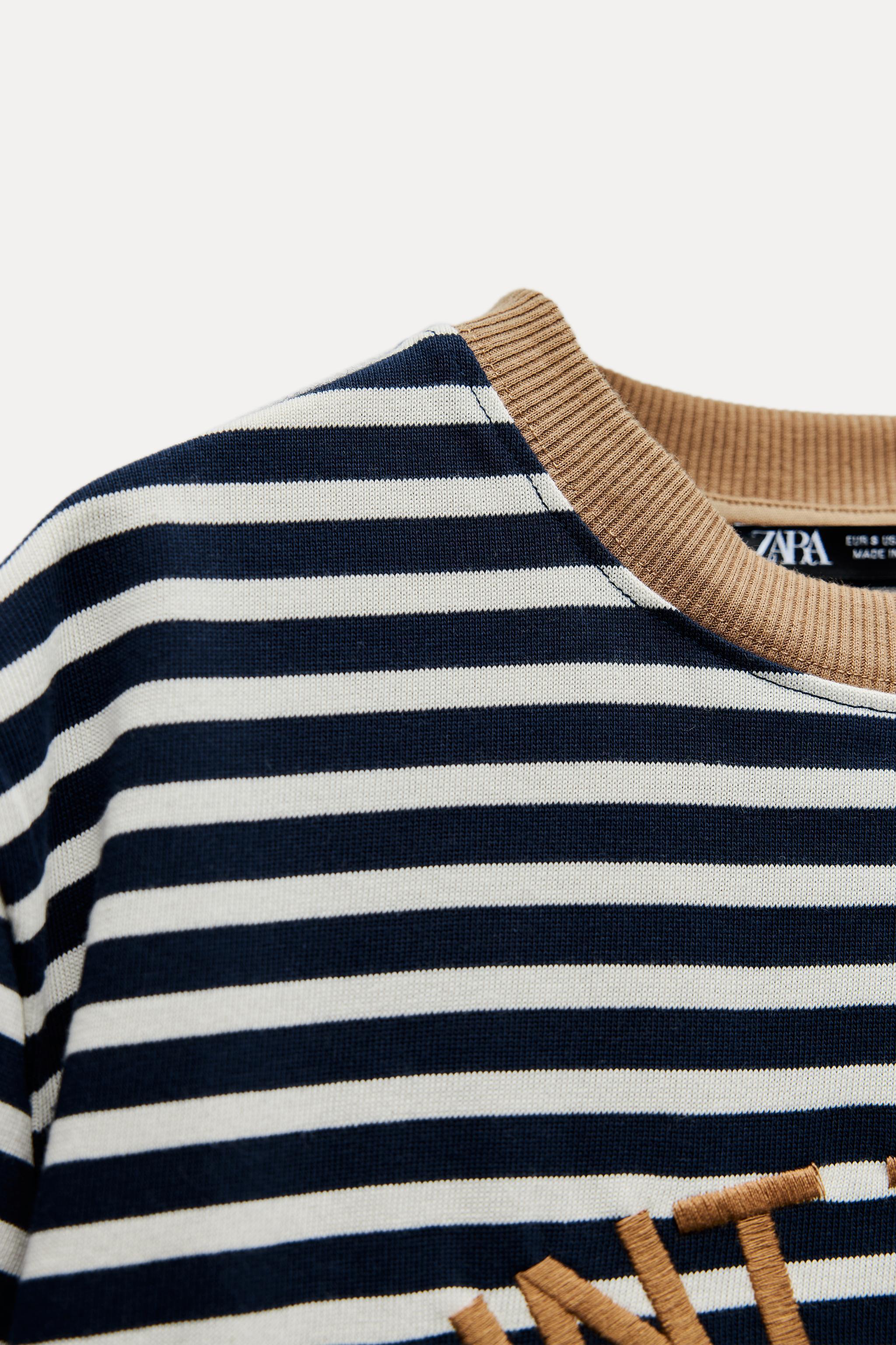 STRIPED SHIRT WITH EMBROIDERED TEXT product image