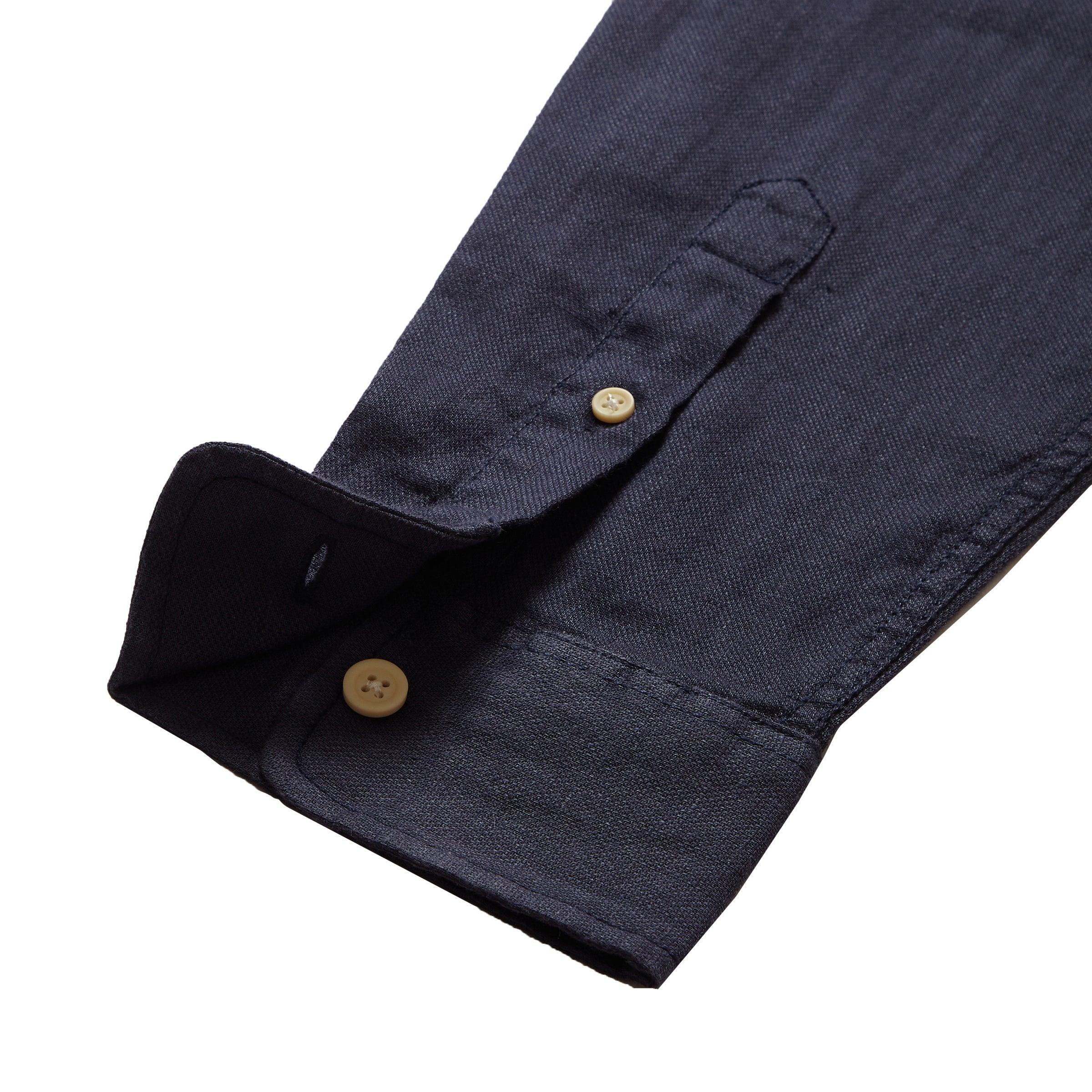 Amalfi Textured Linen Cotton Shirt - Blue Steel Product Image