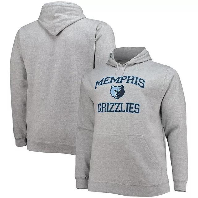 Mens Heathered Gray Memphis Grizzlies Big & Tall Heart & Soul Pullover Hoodie Product Image