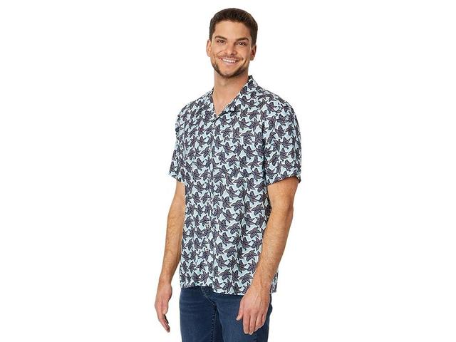 Johnston & Murphy Short Sleeve Leaf Cluster Camp Shirt Men's Jacket Product Image