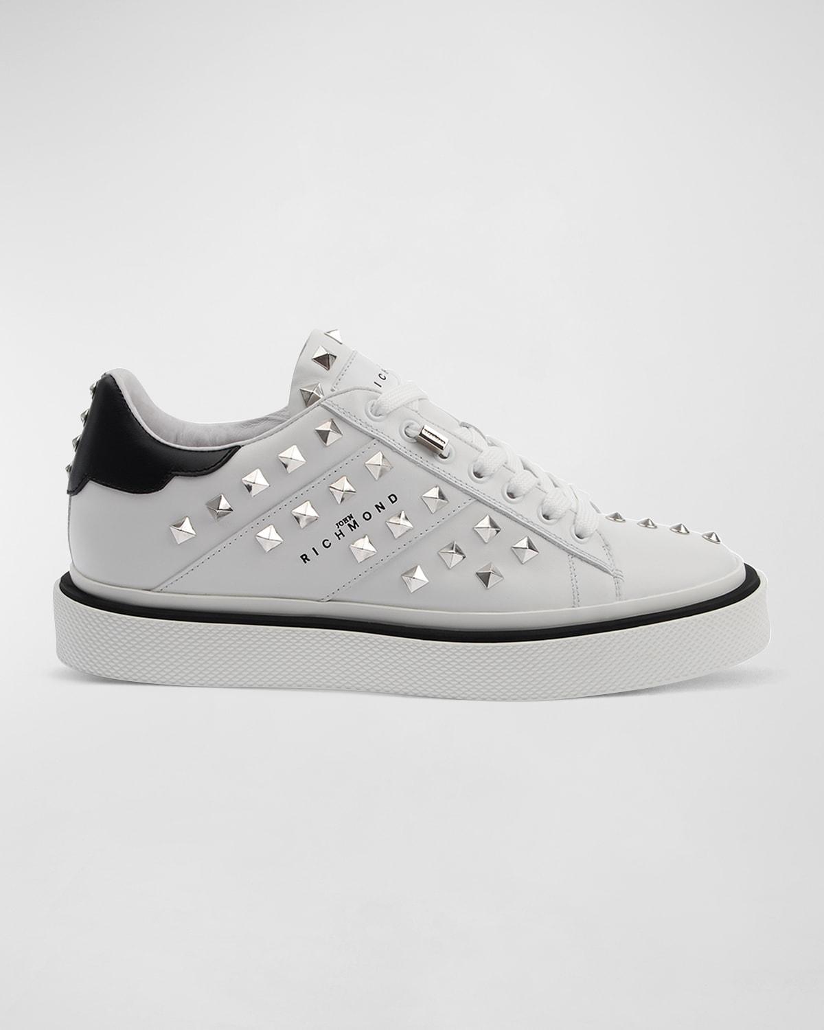 Mens Studded Logo Low-Top Sneakers Product Image