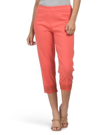 Cropped Pants With Button Side for Women | Spandex/Rayon/Nylon Product Image