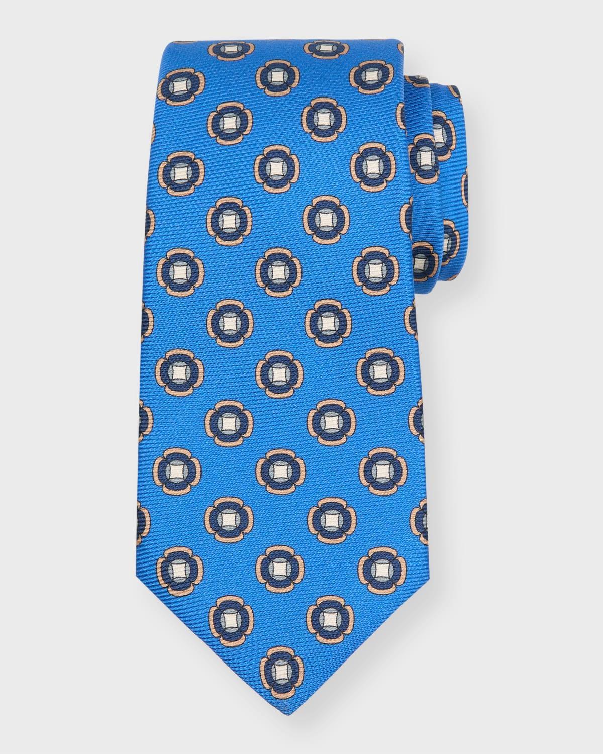 Mens Geometric-Print Silk Tie Product Image