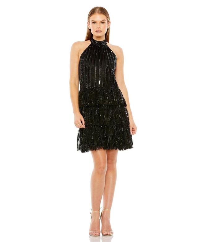 Womens Tiered Sequined Minidress Product Image