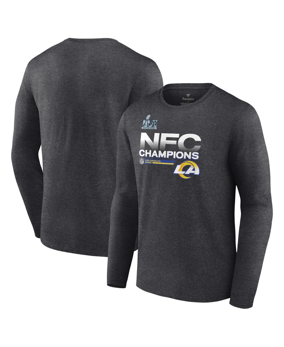 Mens Fanatics Heathered Charcoal Los Angeles Rams 2021 Nfc Champions Locker Room Trophy Collection Long Sleeve T-shirt Product Image