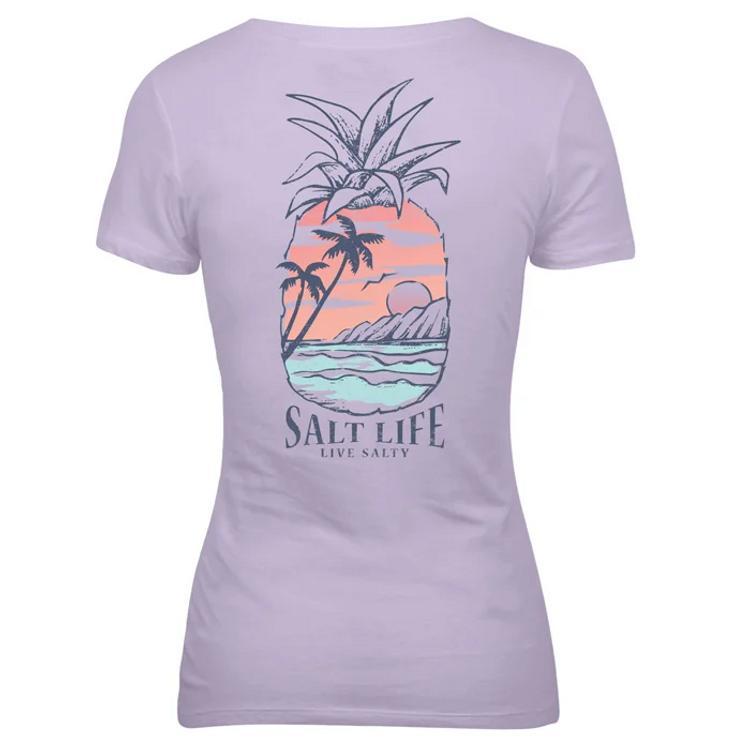 Salt Life® Ladies' S/S Lavender Never Lost V-neck T-Shirt Product Image