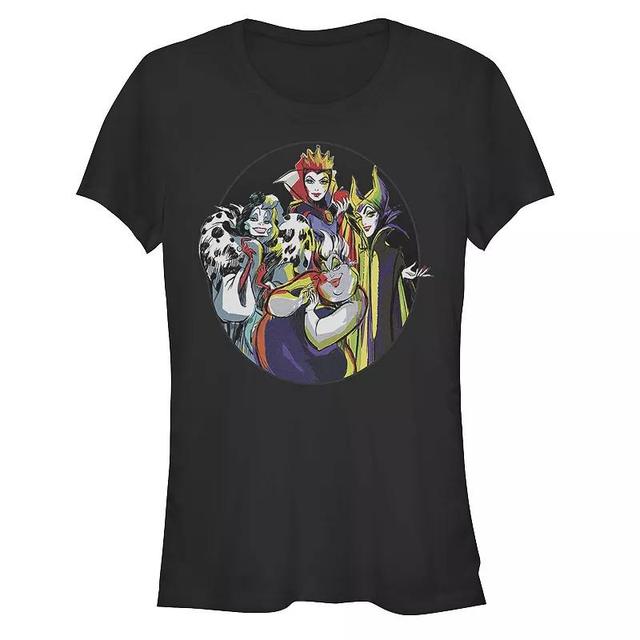 Disney Villains Ladies Group Juniors Fitted Graphic Tee, Girls Product Image