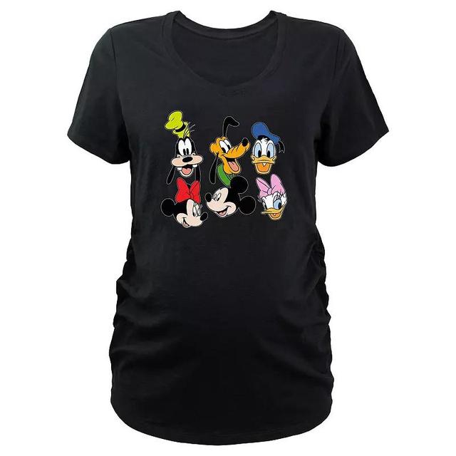 Maternity Mickey Mouse And Friends Lineup V-Neck Graphic Tee, Womens Product Image