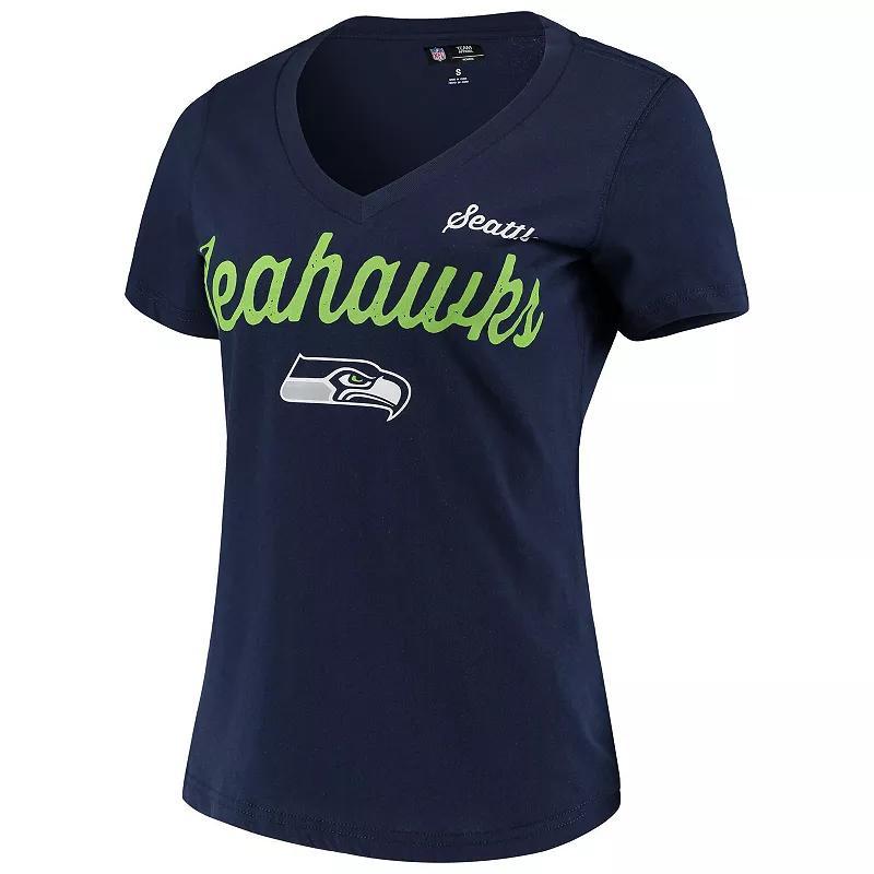 Womens G-iii 4Her by Carl Banks College Navy Seattle Seahawks Post Season V-Neck T-shirt Product Image