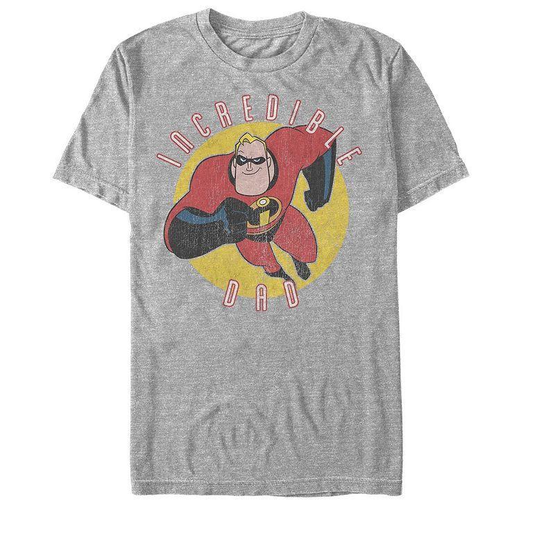 Mens Disney / Pixar The Incredibles Incredible Dad Tee Med Grey Product Image