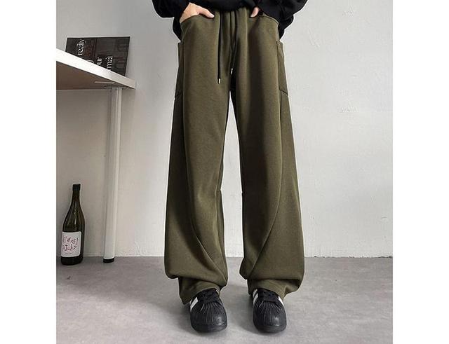 Mid Rise Plain Wide Leg Pants Product Image