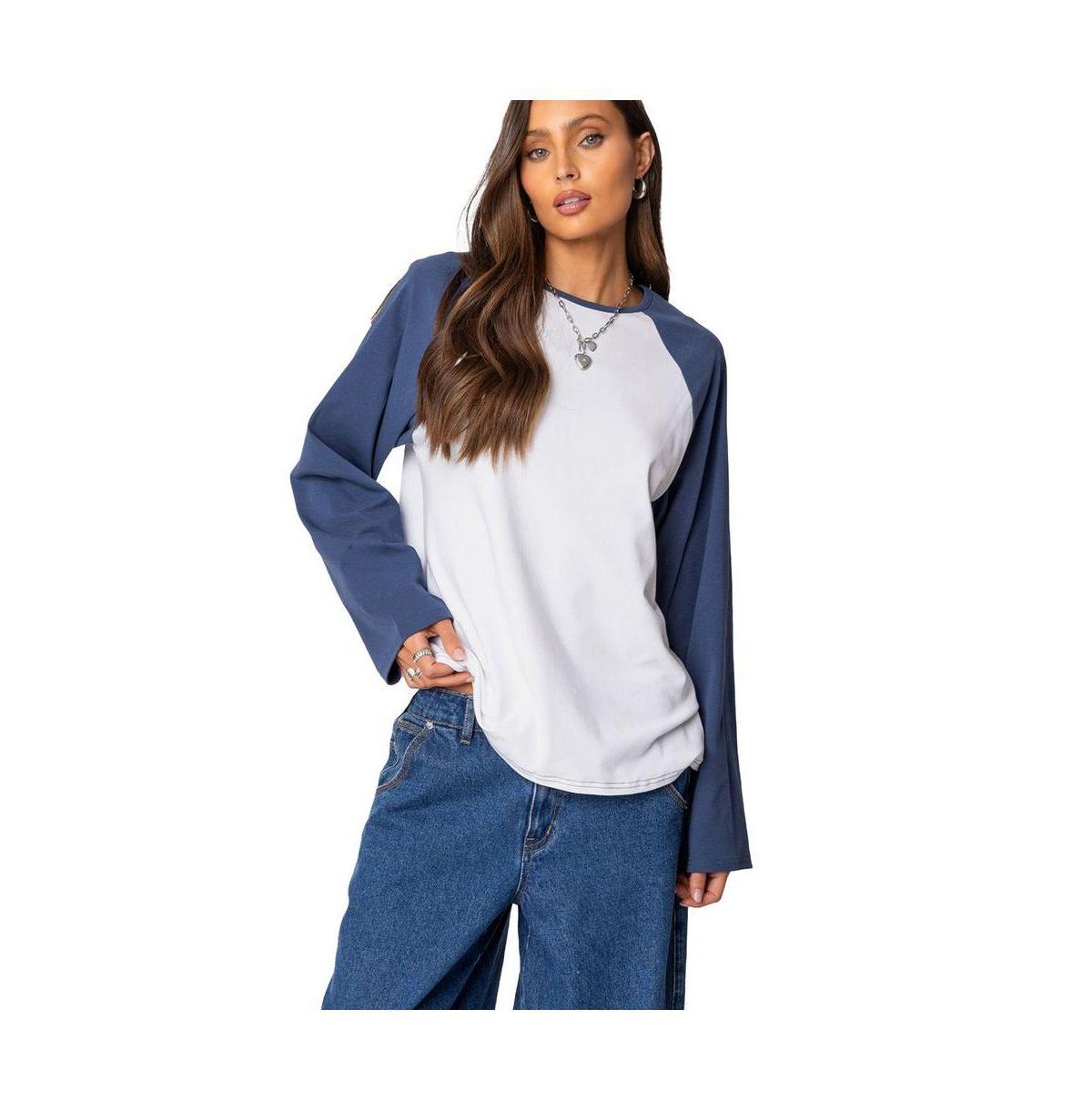 Edikted Womens Oversized Raglan Long Sleeve T Shirt Product Image