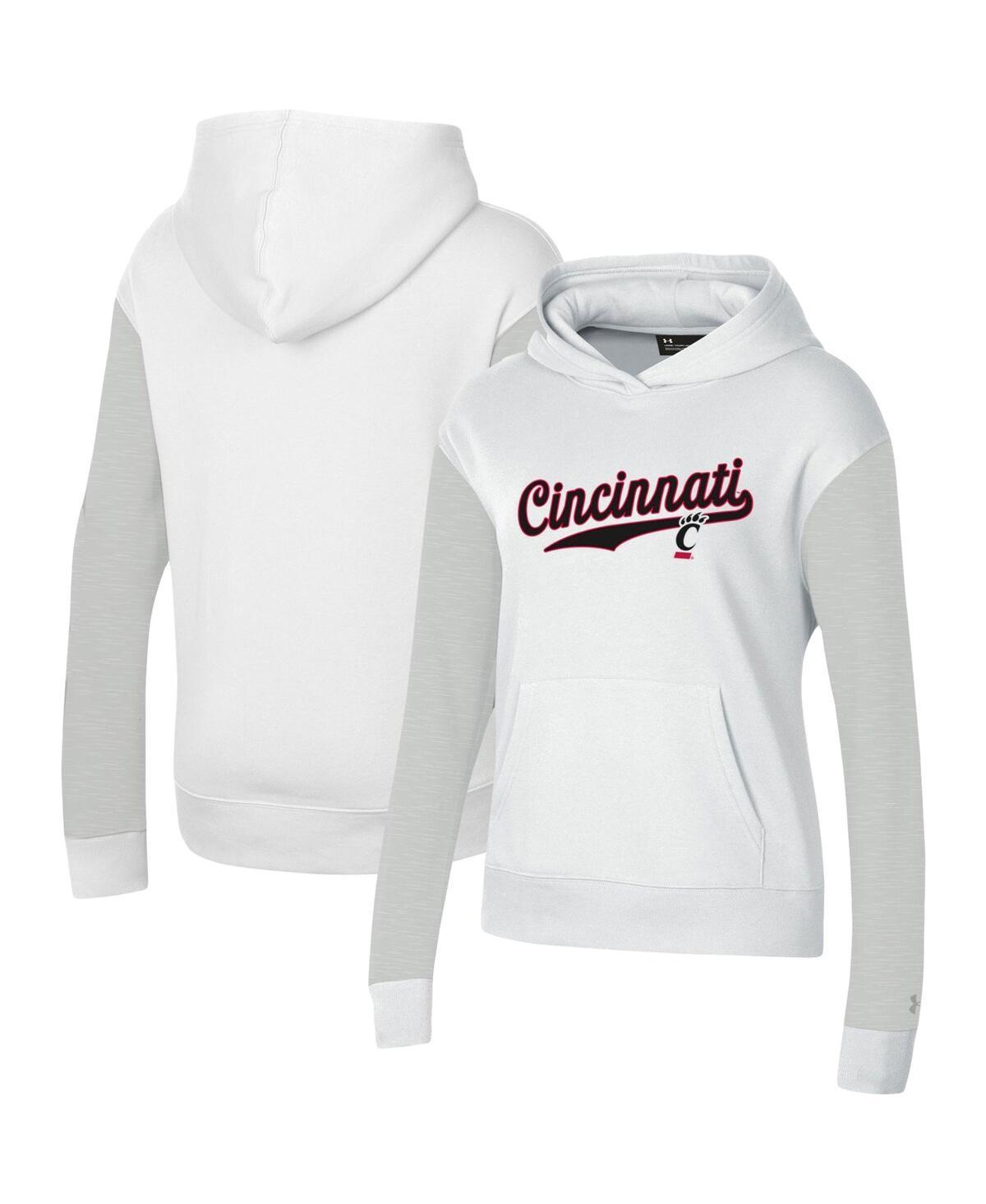 Womens Under Armour White Cincinnati Bearcats All Day Pullover Hoodie Product Image