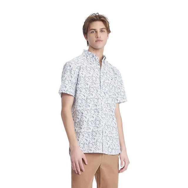 Mens Tommy Hilfiger Stretch Short Sleeve Oxford Button-Down Shirt Product Image