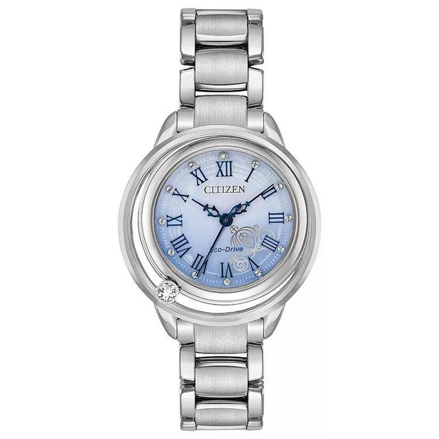 Disney by Citizen Cinderella Diamond-Accent Stainless Steel Bracelet Watch 33mm - Silver-tone Product Image