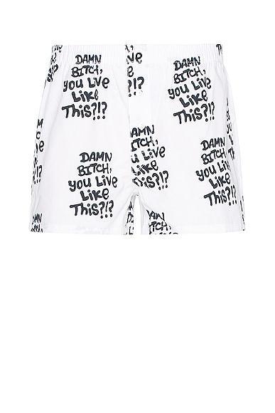 Sky High Farm Workwear Ally Bo All Over Printed Boxer Short White. (also in ). Product Image