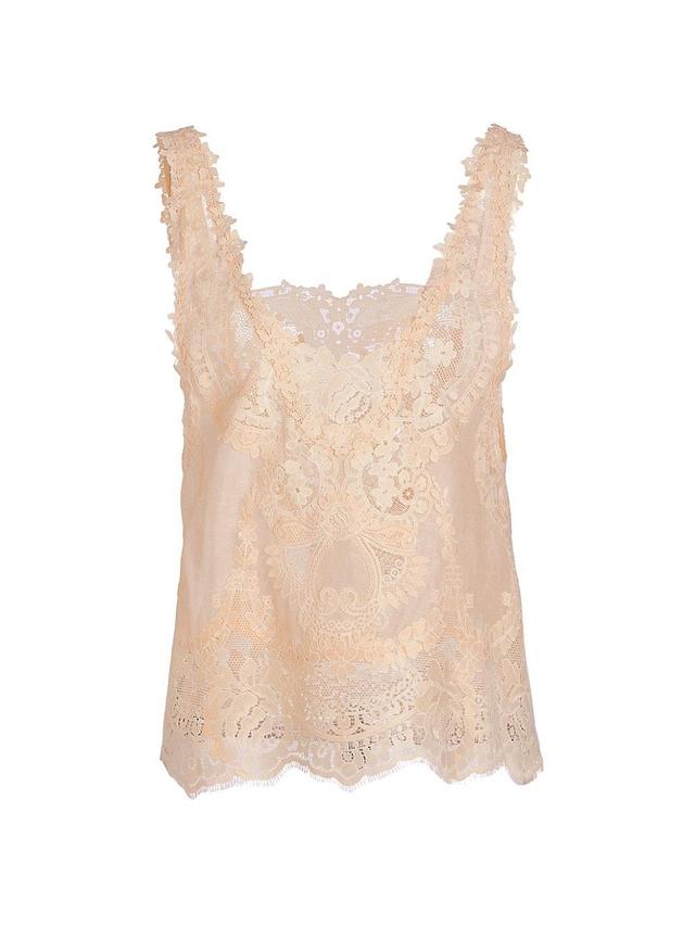 Womens Natura Linen-Silk Lace Tank Top Product Image