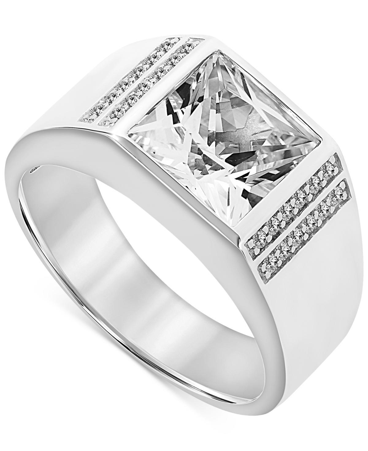 Mens Lab-Created White Sapphire (6-1/3 ct. t.w.) Ring in Sterling Silver Product Image