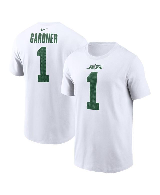 Mens Nike Ahmad Sauce Gardner White New York Jets Legacy Player Name and Number T-shirt Product Image