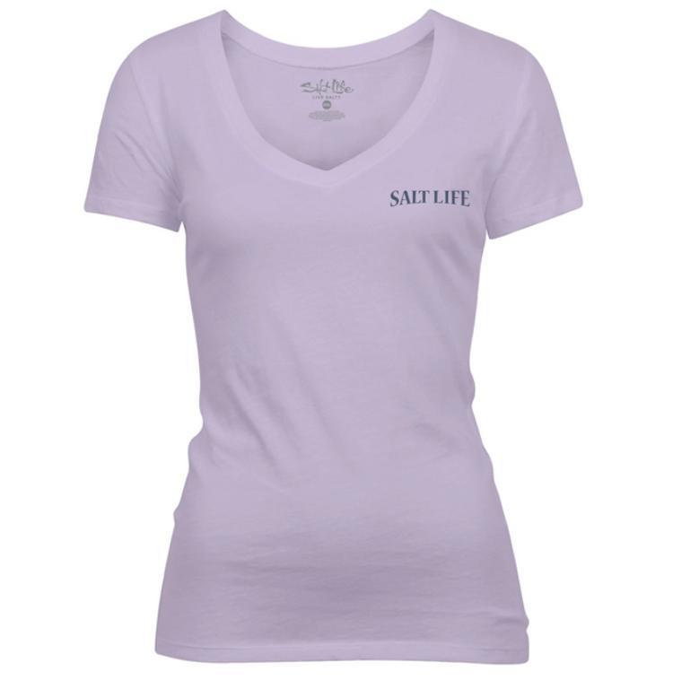 Salt Life® Ladies' S/S Lavender Never Lost V-neck T-Shirt Product Image