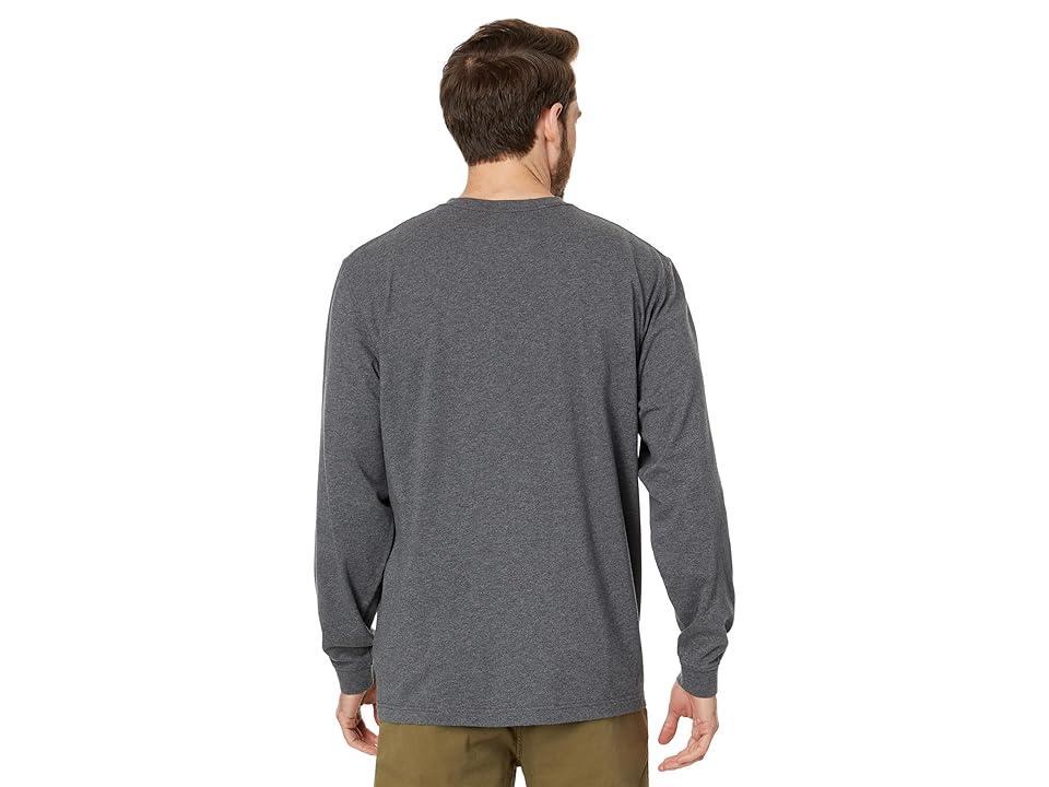 L.L.Bean Carefree Unshrinkable T-Shirt without Pocket Long Sleeve (Charcoal Heather) Men's Clothing Product Image