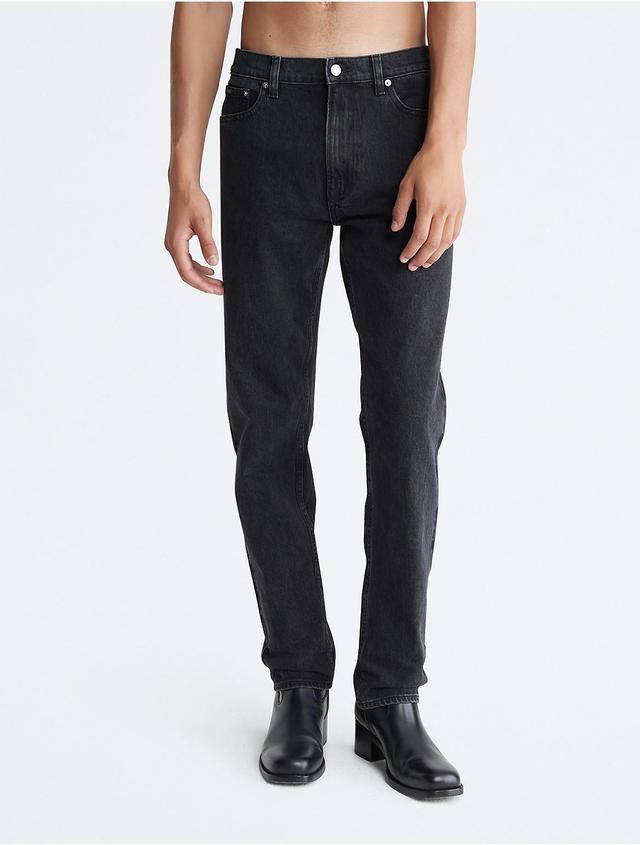 Calvin Klein Mens Classic Tapered Fit Jeans - Black - 32W x 34L Product Image