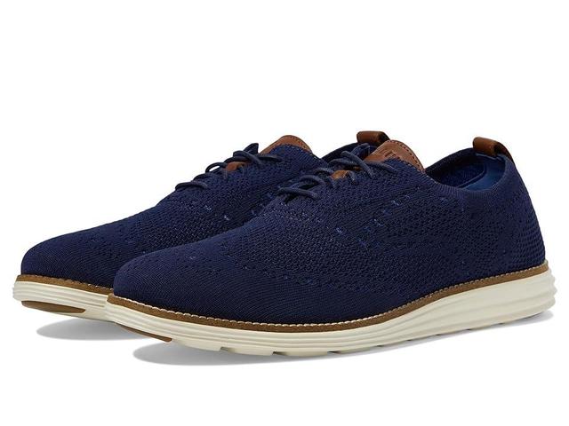 Cole Haan Original Grand Stitchlite Wingtip Oxford (Navy/Ivory) Men's Shoes Product Image