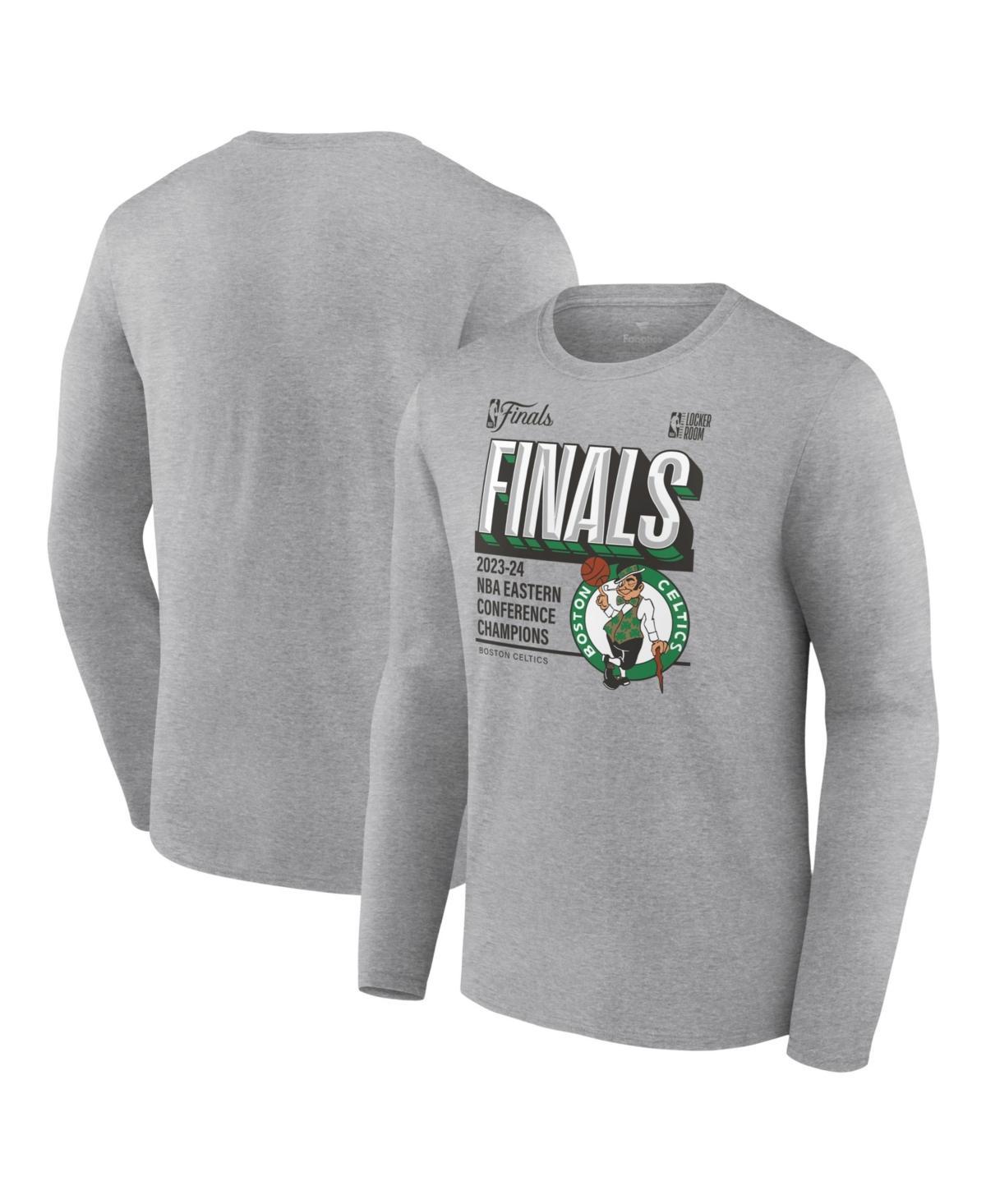 Fanatics Mens Steel Boston Celtics 2024 Eastern Conference Champions Long Sleeve Locker Room T-Shirt Product Image