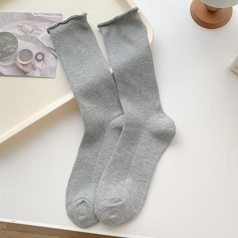 Plain Ribbed Socks / Set Product Image