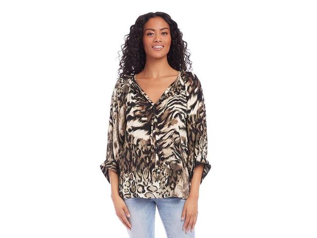 Karen Kane Blouson Sleeve Top (Print) Women's Blouse Product Image