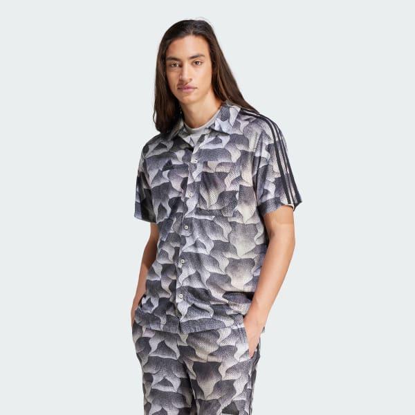 Tiro Allover Print Mesh Resort Shirt Product Image