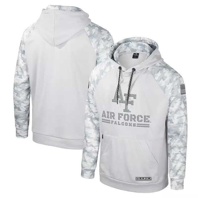 Mens Colosseum Gray Air Force Falcons Oht Military-Inspired Appreciation Ice Raglan Pullover Hoodie Product Image