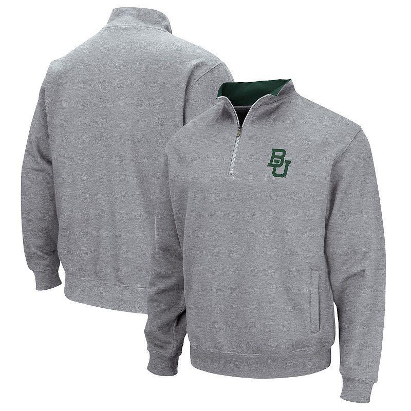 Mens Colosseum Heathered Gray Baylor Bears Tortugas Team Logo Quarter-Zip Jacket Product Image