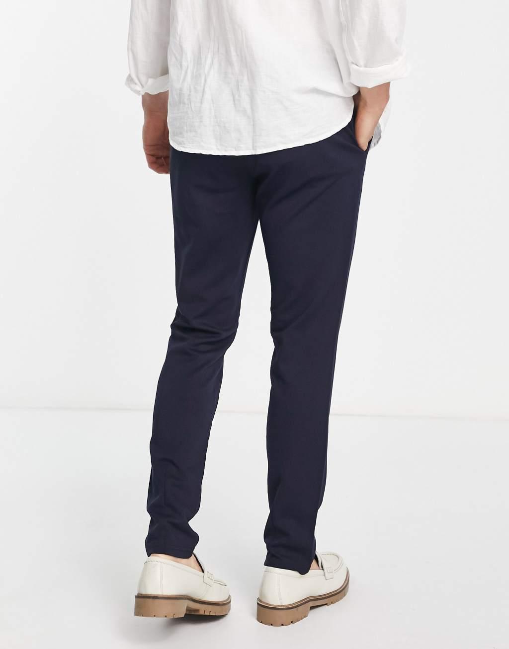 Only & Sons slim tapered fit pants in navy Product Image