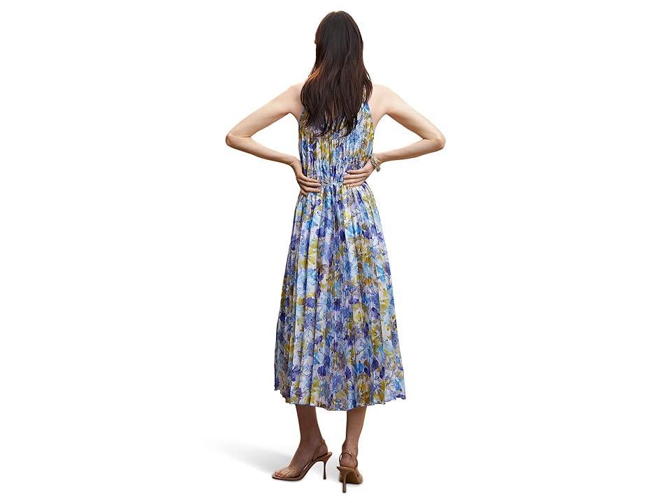 MANGO - Printed pleated dress blue - 6 - Women Product Image