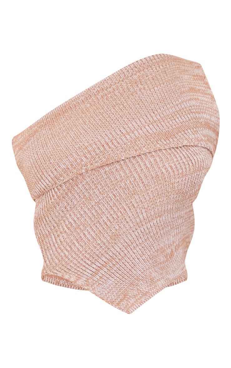 Petite Taupe Knitted Fold Over Top Product Image