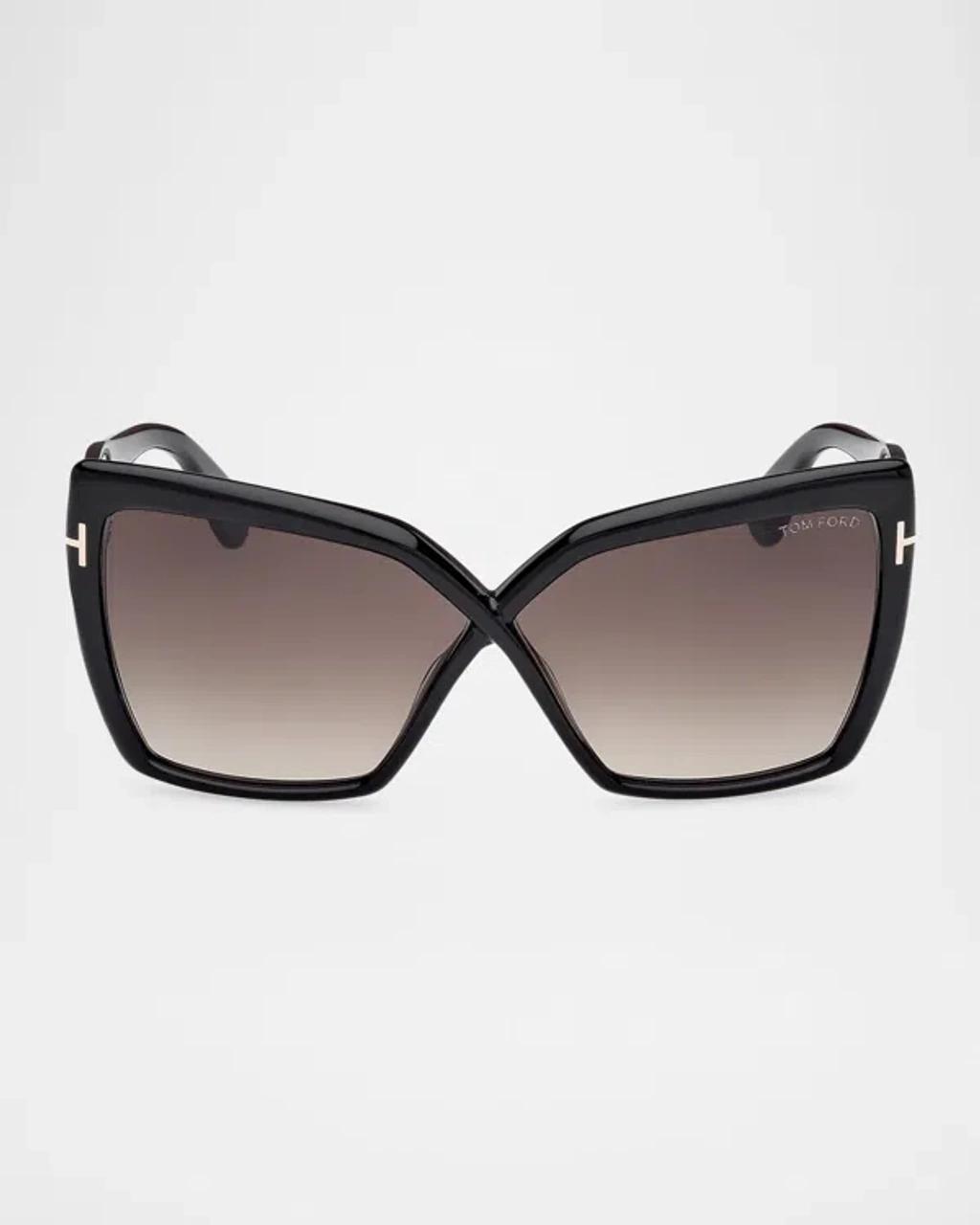 TOM FORD Fiore Acetate Butterfly Sunglasses In Black Product Image