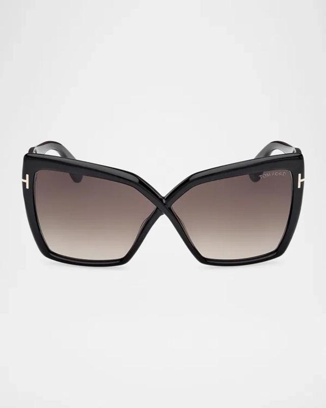 TOM FORD Fiore Acetate Butterfly Sunglasses In Black Product Image