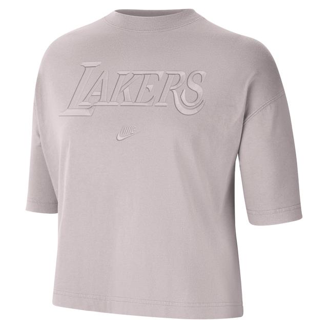 Los Angeles Lakers Courtside Essential Nike Womens NBA Boxy T-Shirt Product Image