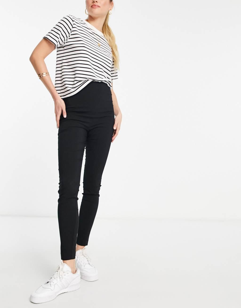 ASOS DESIGN Tall tailored high waist skinny pants in black Product Image