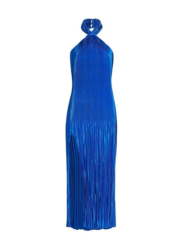 Womens Soiree Sleeveless Pleated Gown Product Image