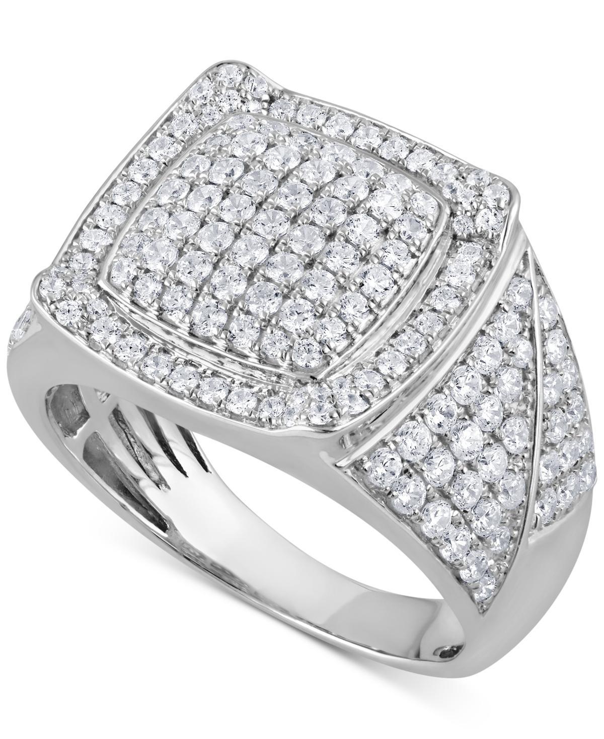 Mens Diamond Pave Cluster Ring (2 ct. t.w.) in 10k White Gold Product Image