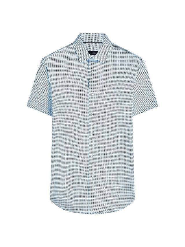 Mens Ooohcotton Miles Pin Dot Cotton-Blend Short-Sleeve Shirt Product Image