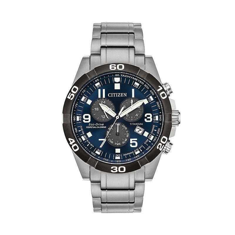 Citizen Men's Eco-Drive Chronograph Brycen Super Titanium Bracelet Watch, Silver Product Image