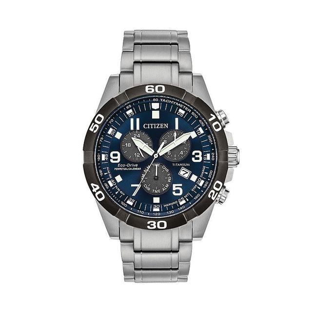 Men's Citizen Eco-DriveÂ® Brycen Chronograph Super Titaniumâ¢ Watch with Blue Dial (Model: Bl5558-58L) Product Image